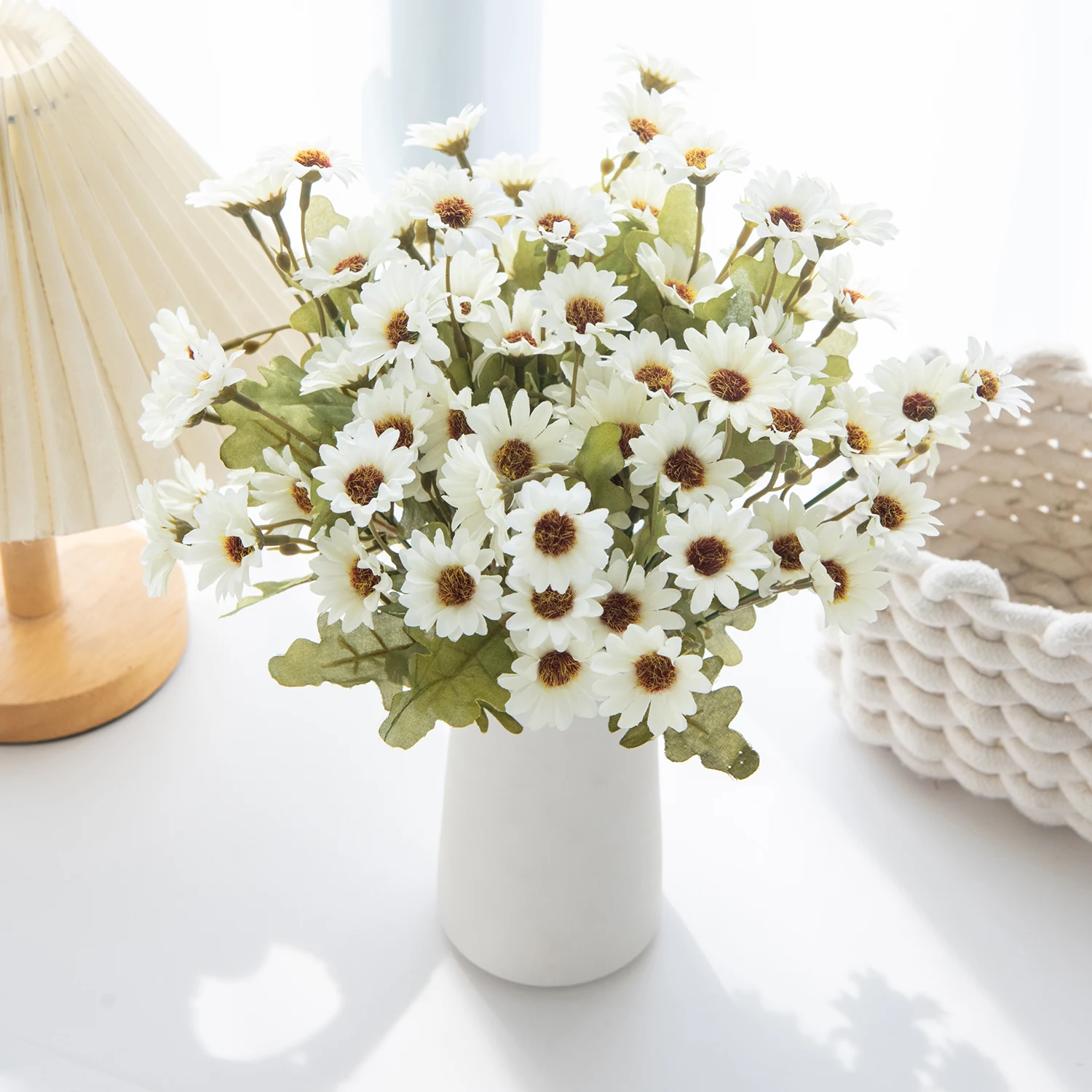 1PC Künstliche Blumen Seide Gänseblümchen Mittelstücke Gefälschte Pflanze Hochzeit Zimmer Home Party Geschenke Handheld Anordnung Valentinstag Diy – Detail 8