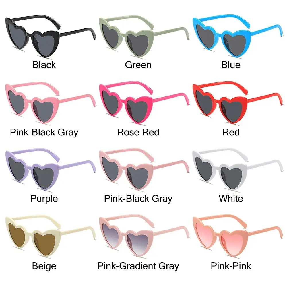 Pink Heart Shaped Sunglasses Trendy Fashion