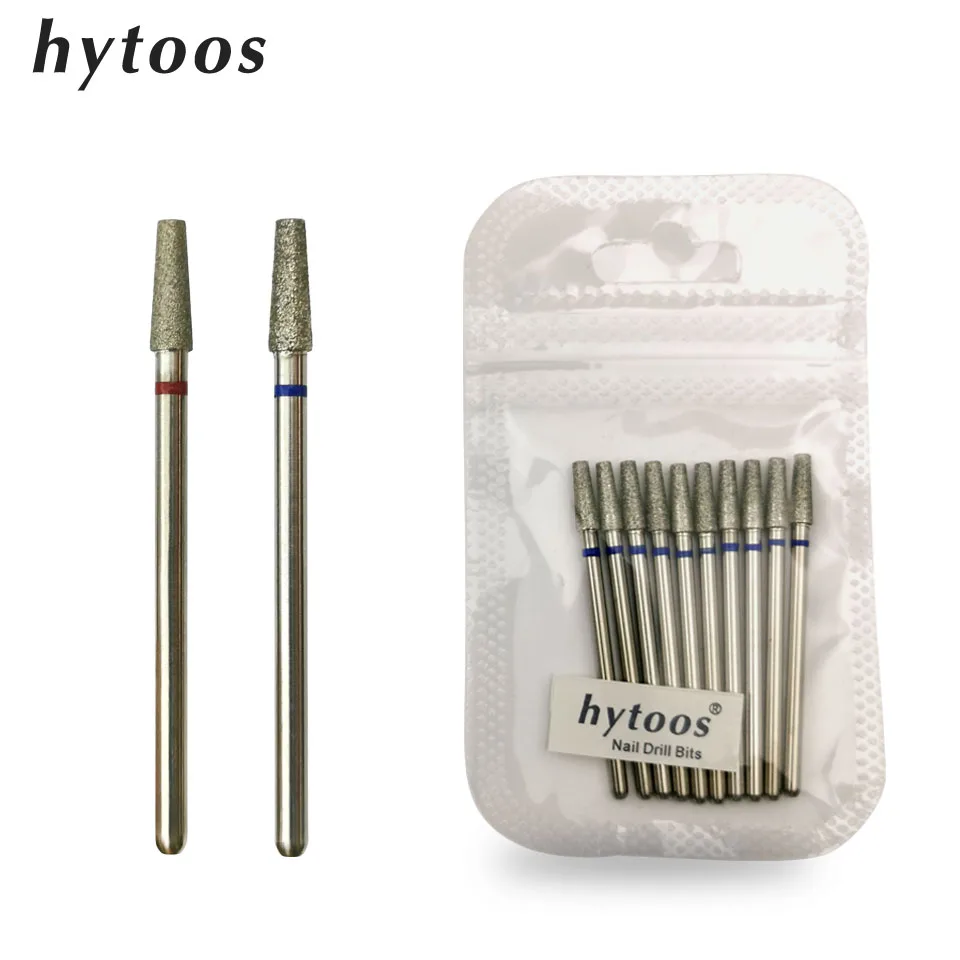 HYTOOS Brocas cônicas de diamante para cutícula, brocas para manicure, acessórios para unhas, ferramentas