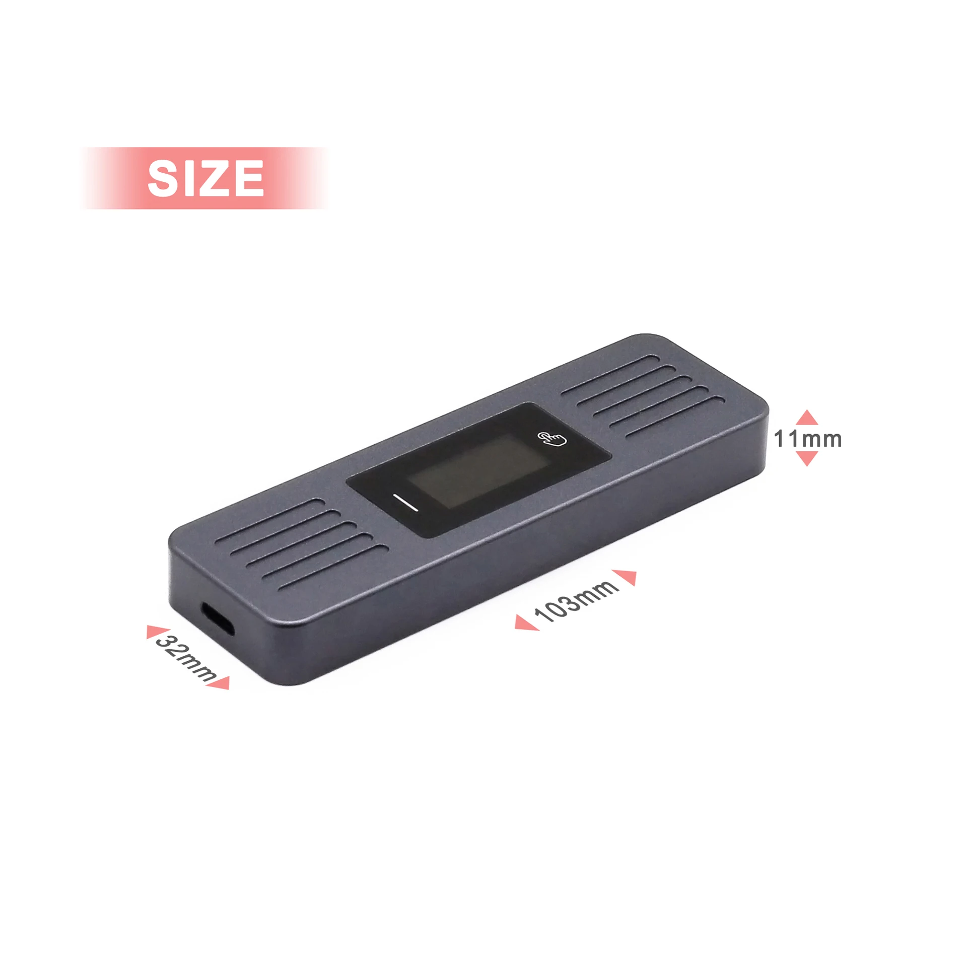 9210B M.2 NVMe/SATA NGFF SSD Enclosure Adapter Screen Display USB 3.2 Gen2 M2 Case Aluminum External Reader