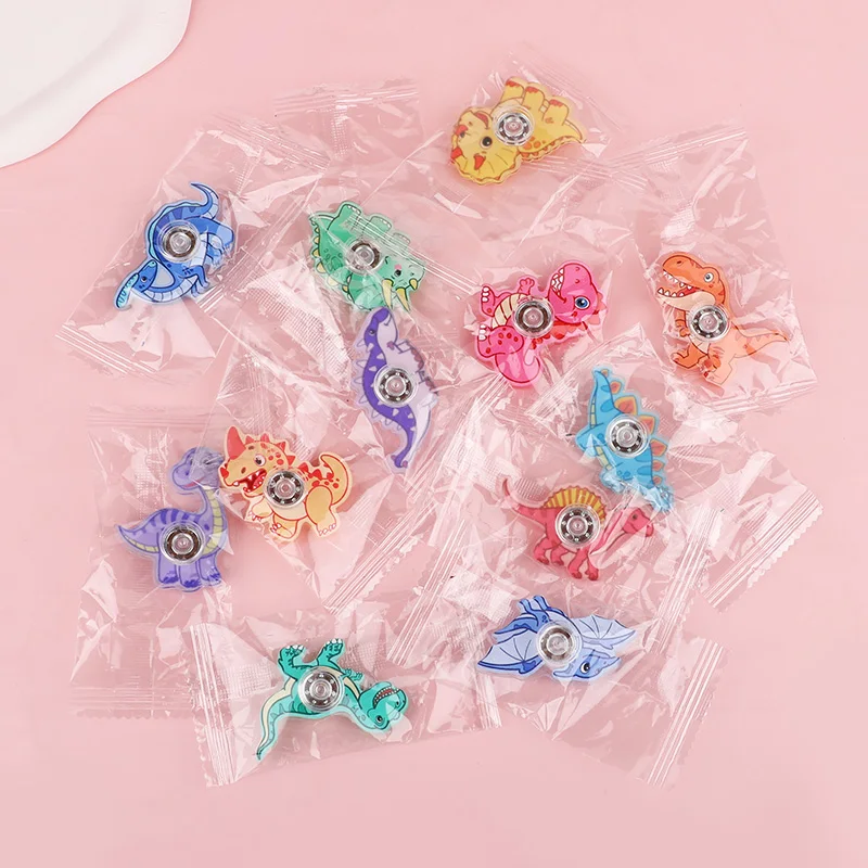 12Pcs Dinosaur Finger Spinners Toys Kids Jungle Birthday Party Favors Pinata Filler Stress Relief Rotating Fidget Spinner Gifts