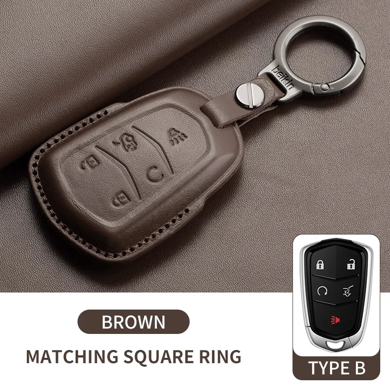 Premium Leather Car Key Case Cover - Elegant and Durable Key Accessory