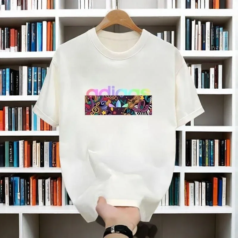 Fashion American Cotton Short Sleeve Summer 2025T Shirt Loose Printed Men Casual Shirt cotton short sleeved shirt