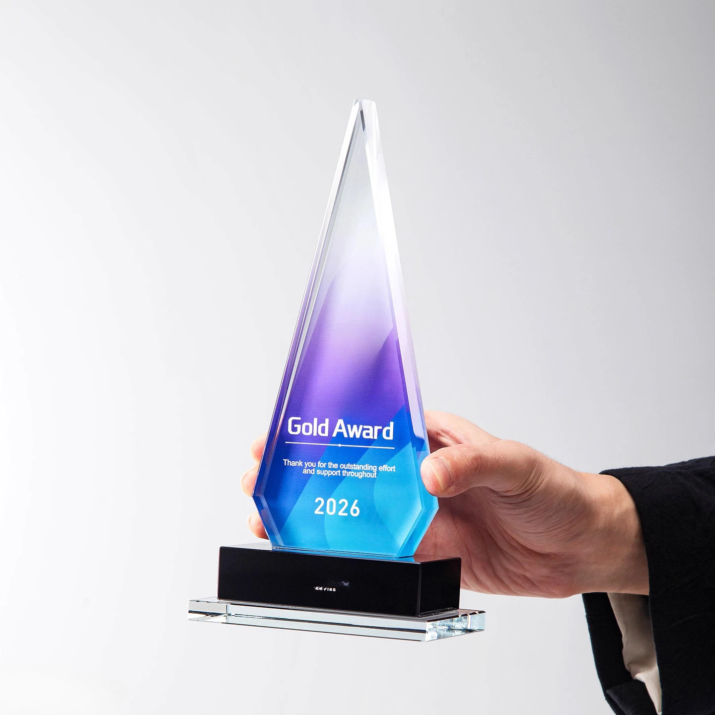 Customized Crystal Trophy, Color Printing Prize Sports Annual Meeting Awards Outstanding Employee Souvenir, Home Decoration, 1Pc