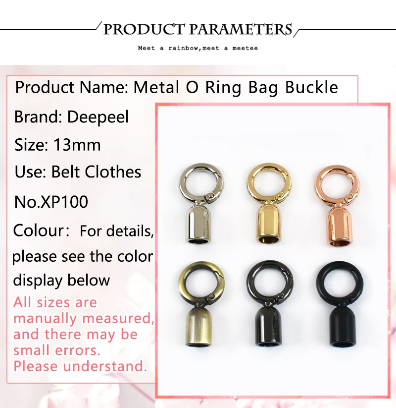 4/10/20Pcs 8mm Metal Bags Strap Buckle O Ring Spring Snap Hook for Keychain Hanging Bell Handbag End Stopper Bag Accessories
