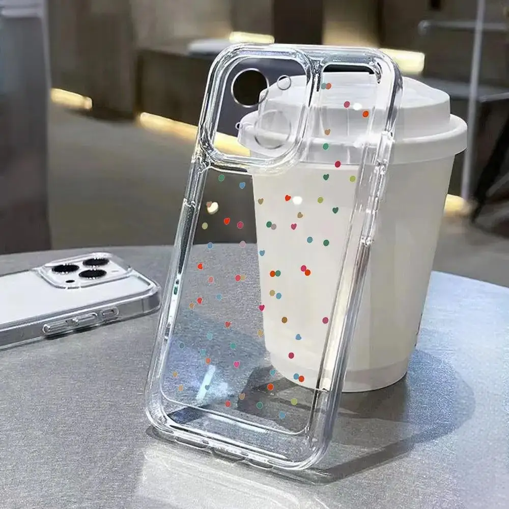 Vibrant Polka Dot Heart Phone Case - Air Soft Cover Shell