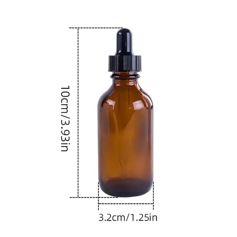 Amber Light Proof Glass Essential Oil Bottle 12pcs 30ml with Glass Dropper for Cosmetics Perfume Travel