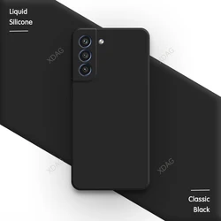 Minimalist Liquid Silicone Shockproof Soft Phone Case - Samsung S21 (Classic Black)