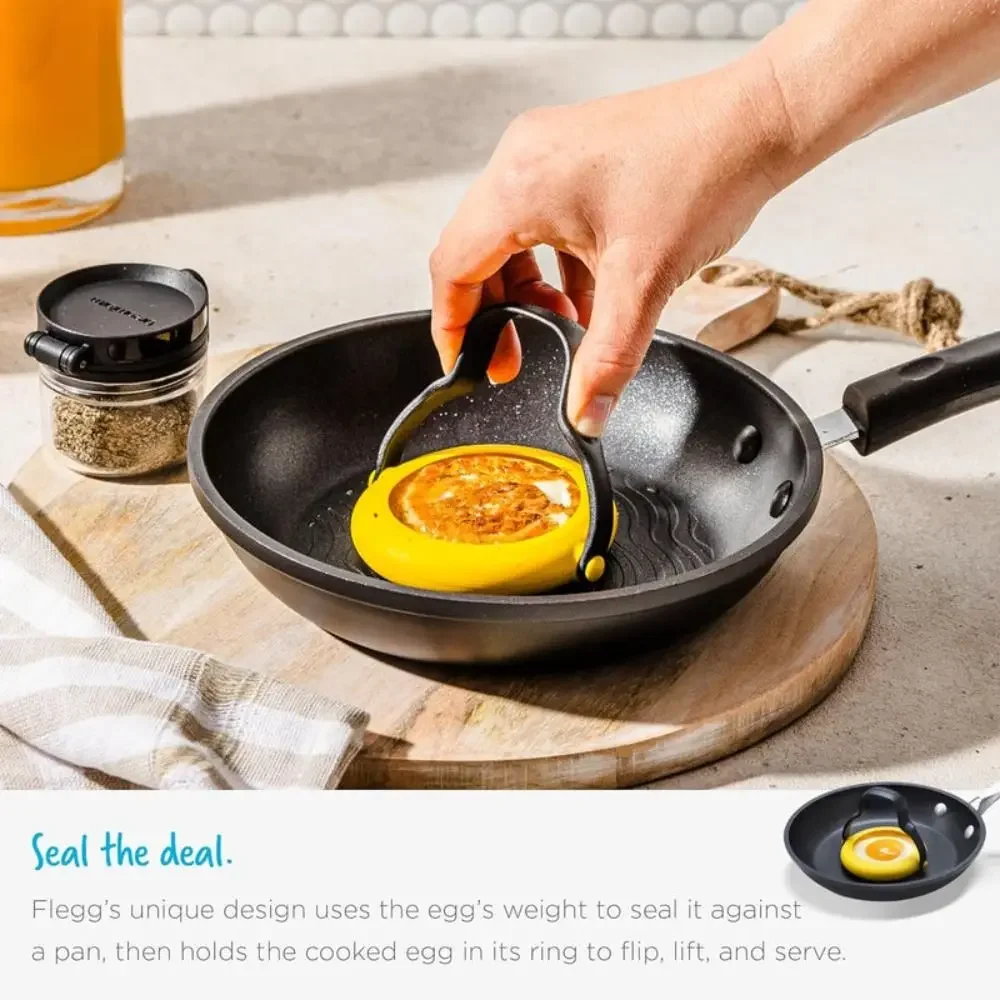 Cooking Gadgets Fried Egg Mold 3-in-1 Flips Easy to Make Egg Tools DIY with handle No-Leak Ring for Breakfast egg mold egg ring 1/ 2pcs
