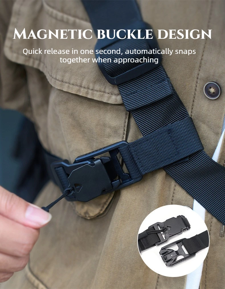 Multifunktionales diagonales Hängeseil für den Außenbereich mit verstellbarer Länge und erweiterbarem Einzelschulter-Crossbody-Rucksackgurt. – Detail 4