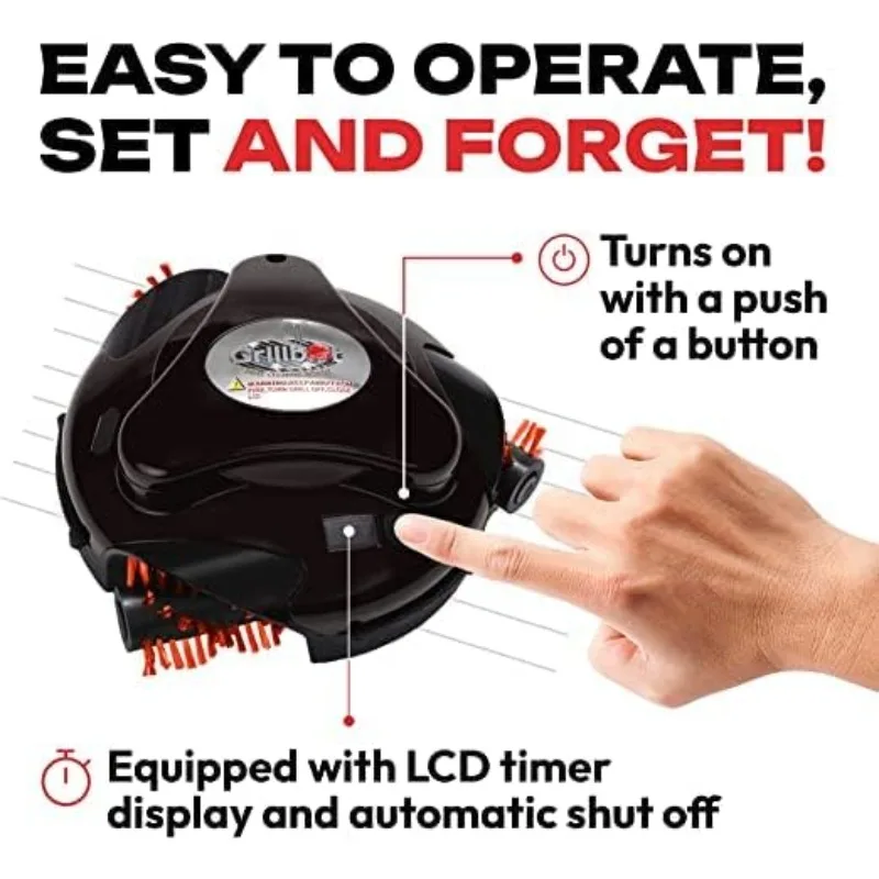Grillbot Automatic Grill Cleaning Robot with Nylon Brushes, BBQ Cleaner, Brush, Scraper, BBQ Accessories