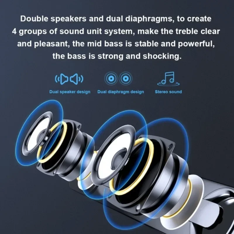 컴퓨터 스피커 USB 유선 강력한 바 스테레오 서브 우퍼베이스 스피커 PC 노트북 전화 태블릿 MP3 MP4 용 서라운드 사운드 박스