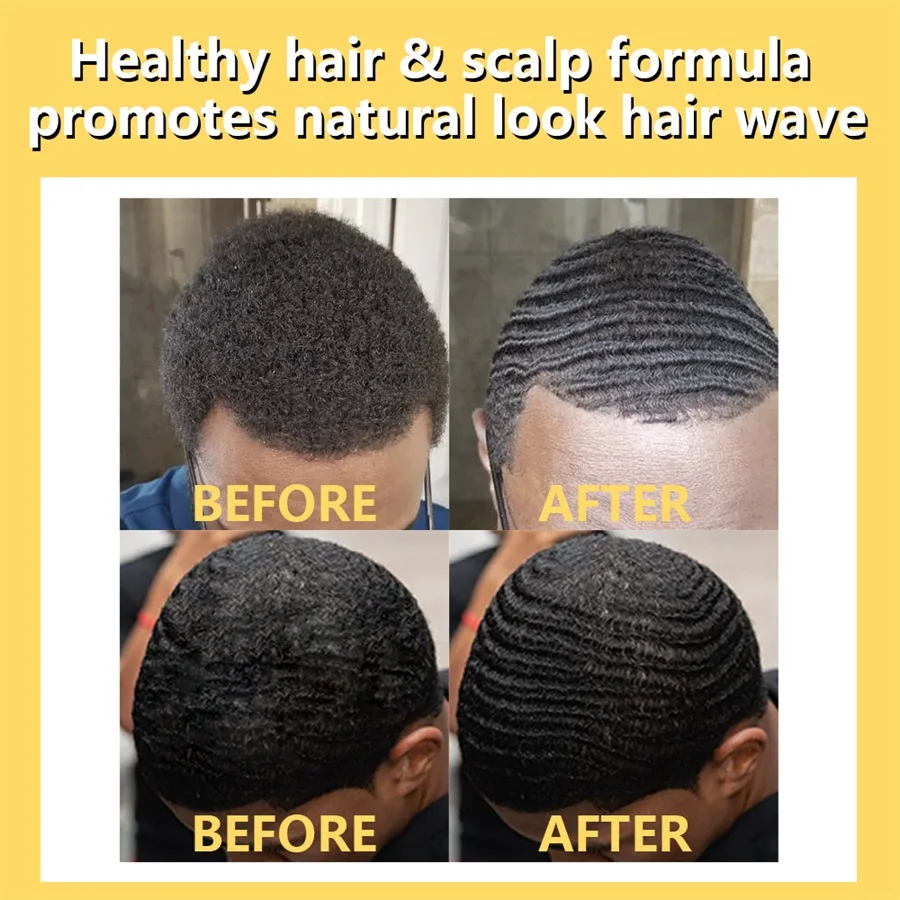 Natural Shea Butter Wave Control Pomade Strong Hold Layered Hair Clay High Shine Nourish Scalp 360 Style Wave Styling Hair Cream 5