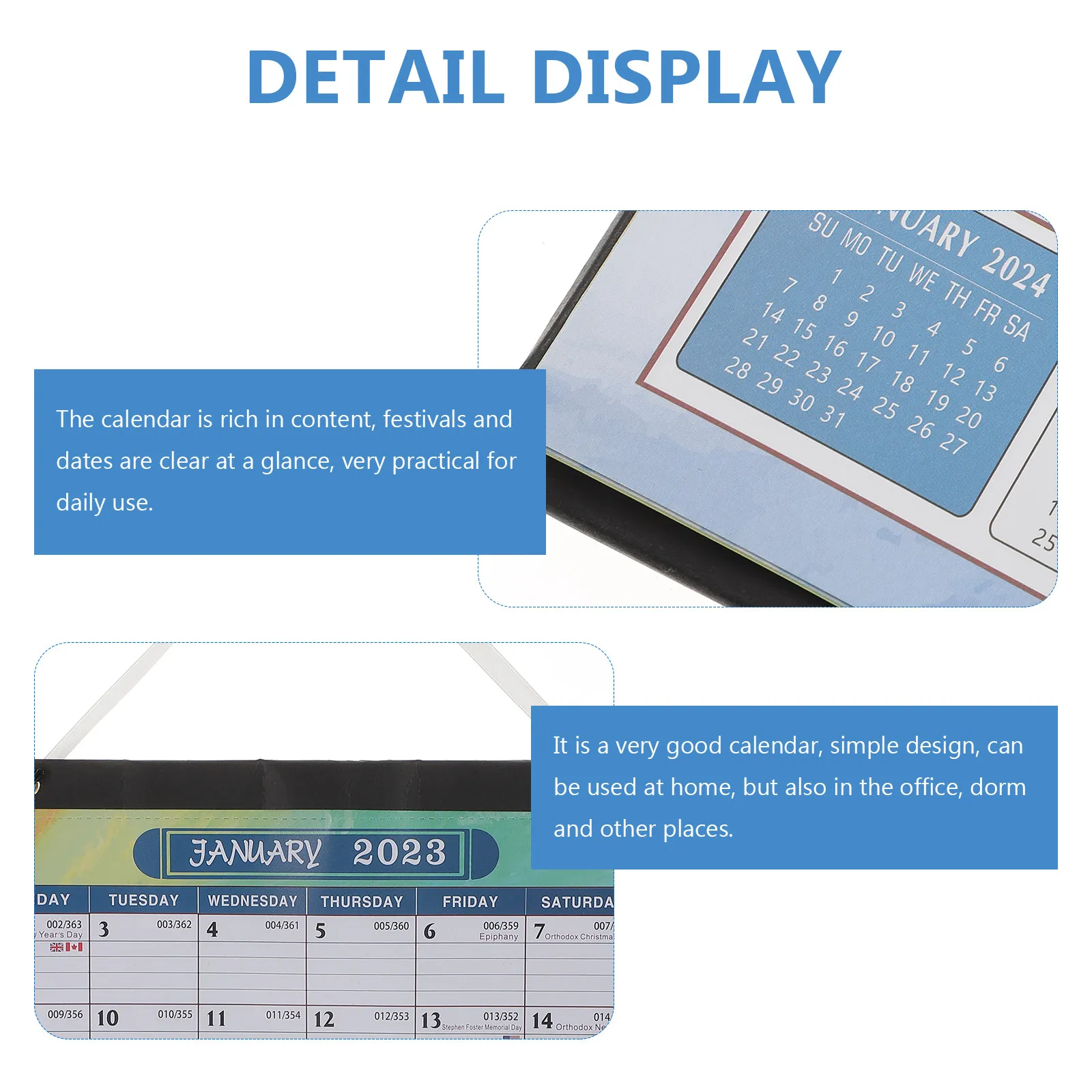 2024년 월간 벽걸이 달력, 책상이나 벽에 걸 수 있는 심플하고 미니멀한 디자인, 메모 공간 포함, 가정, 사무실, 기숙사용 플래너