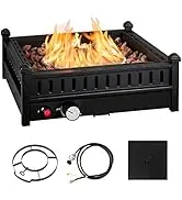Giantex Tabletop Propane Fire Pit, 16.5 Inch Outdoor Firepit, 40,000 BTU Outdoor Gas Fire Pit w/ ...