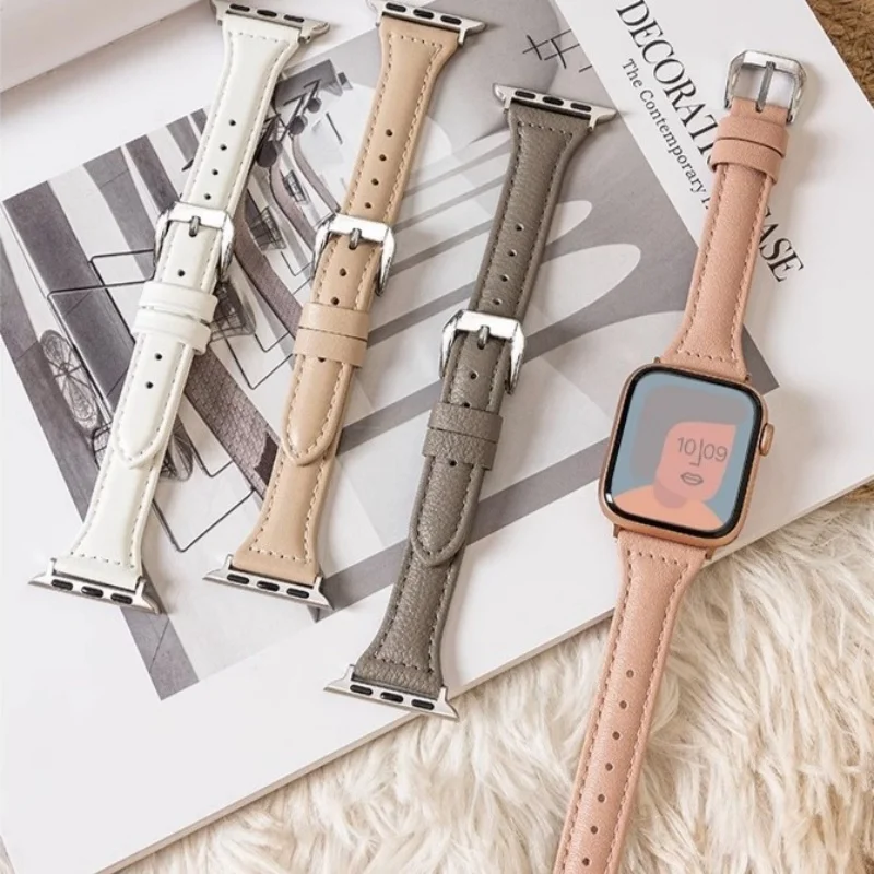 Elegant Leather Slim Watch Strap - Premium Design