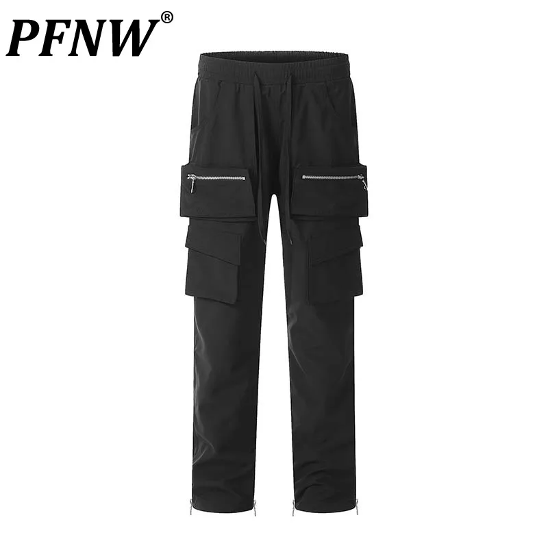 PFNWVintageTechWearMensCargoPantsMultiPocketsMaleCasual
