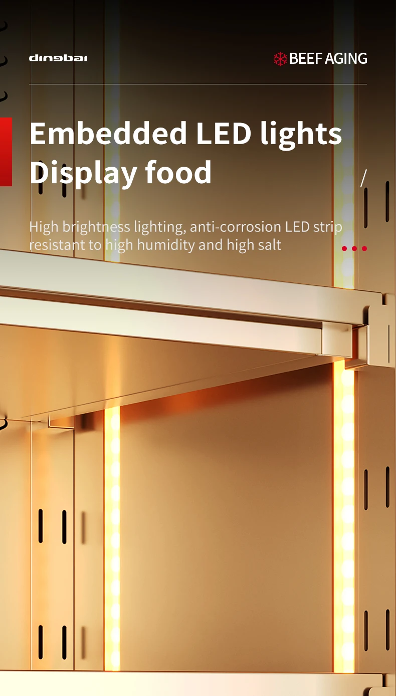 Grade Beef Aging Meat Preservation Cabinet Triple Doors Automatic Defrost Commercial Dry Aging Fridge for Steak Restaurant