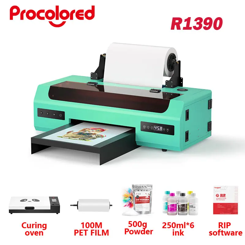 AAA + A3 + L1800 DTF 전송 프린터 티셔츠 인쇄 의류 후드 청바지 용 경화 오븐이있는 DTF 프린터 키트