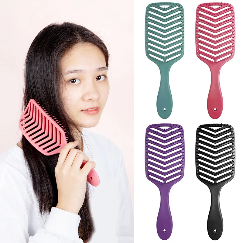 Hair Brush Scalp Massage Comb Hairbrush Bristle&Nylon Women Wet Curly Detangle Hair Brush For