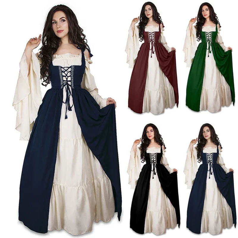 

S-6XL Medieval Punk Dress Cosplay Halloween Costumes Women Palace Carnival Party Disguise Princess Female Victorian Vestido Robe