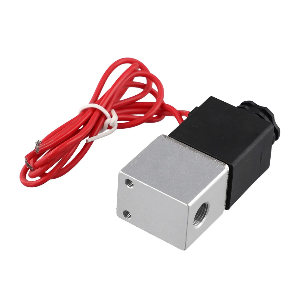 24V Solenoid Valve 1/8 Inch 2 Way Normally Closed Direct-acting Pneumatic Valve Aluminum 80*80*30 Mm For Gas Water