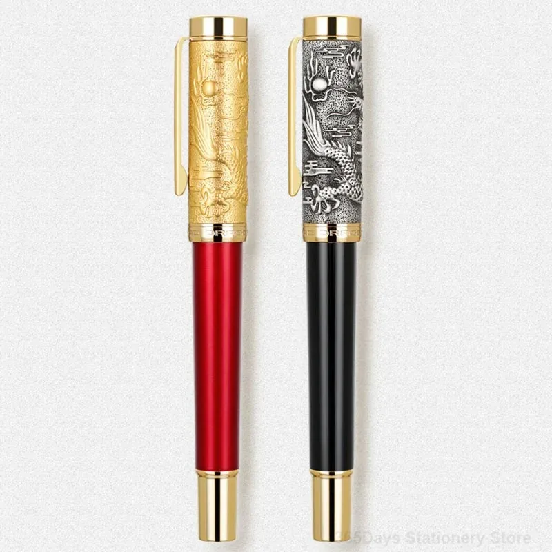 Jinhao Dragon Spirit Argento Antico F Heartbeat Nib Penna Stilografica Penna In Metallo Studente Business Office Materiale Scolastico Cancelleria