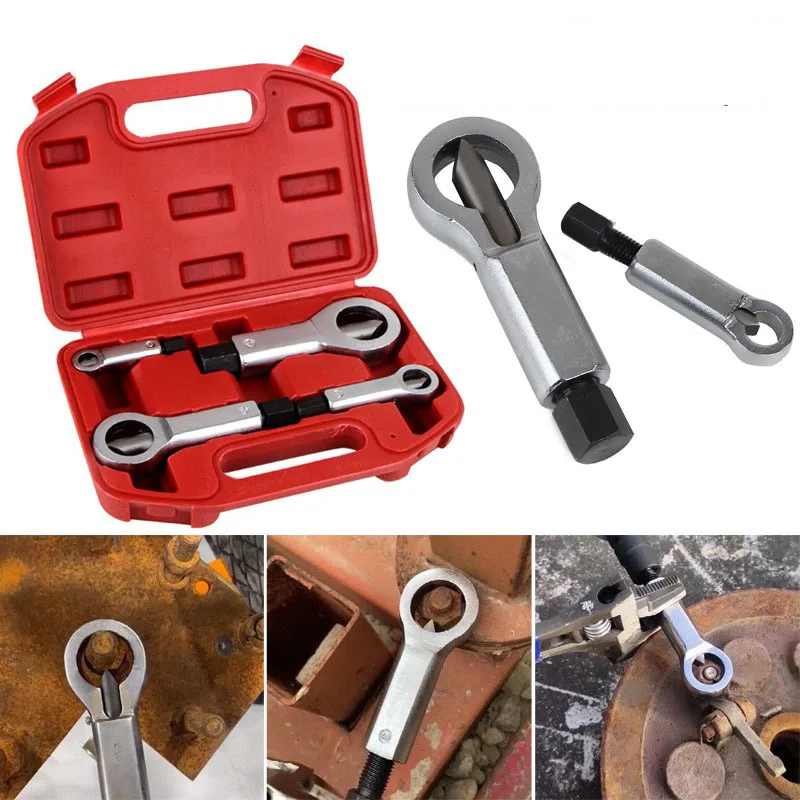 Portable 4-piece Set Heavy Duty Nut Splitting Tool Wrench Set Durable Manual Workshop Machinery Equipment Tool Hardware Products