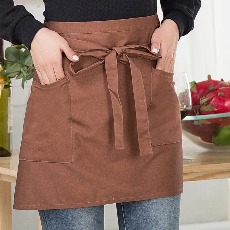 Chef Apron Kitchen Half-Length Apron Hotel Baking Restaurant Waiter Men's and Women's Work Clothes Multi-Color