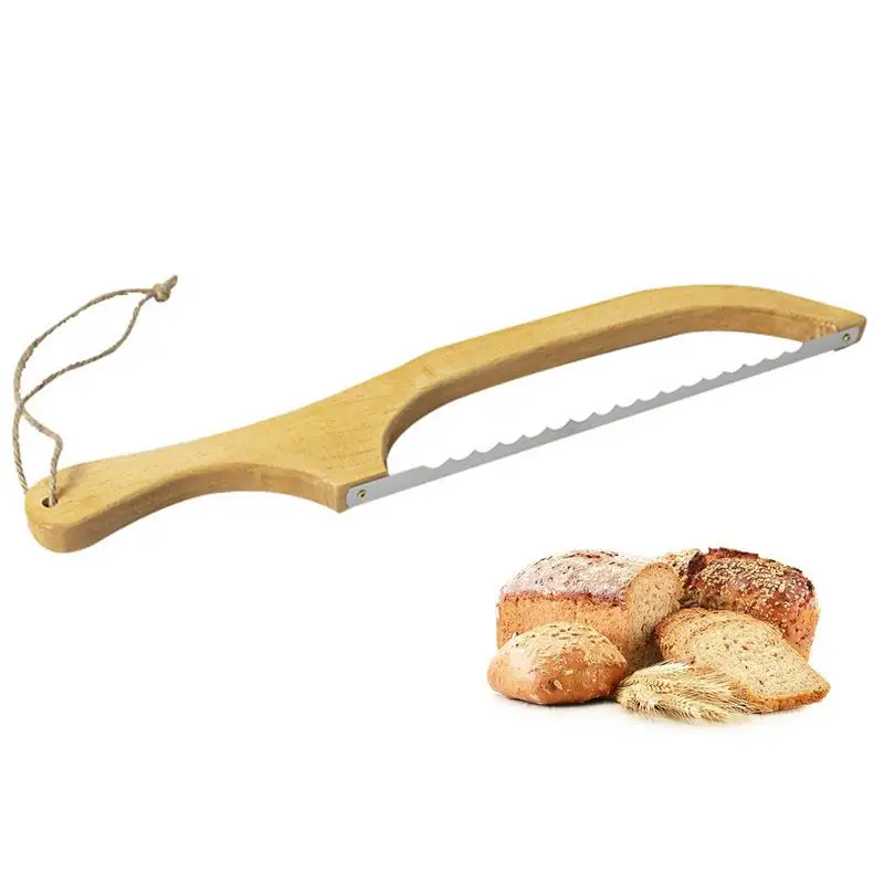 

Bow Bread Slicer Serrated Bread Slicer Wooden Bread Bow Slicer Sandwich & Fiddle Bow Bread Cutter Ergonomic Cooking Tools