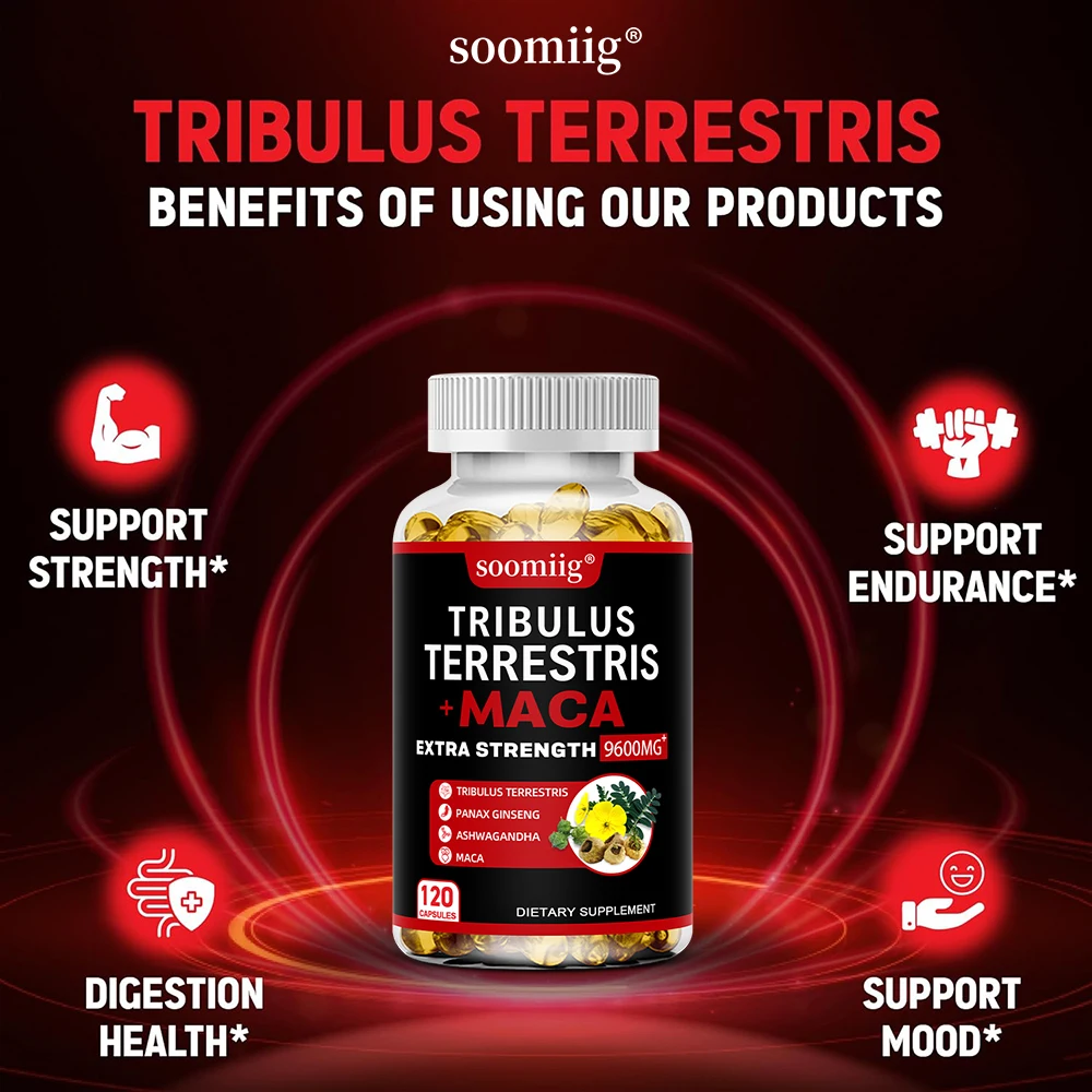 Tribulus Terrestris + Maca Capsules Boost Energy Mood Stamina & Performance for Men & Women Dietary Supplemene ginseng supplement muscle supplement