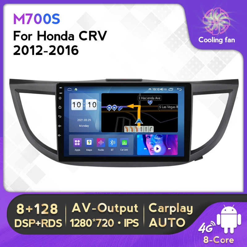 Автомобильная магнитола с 10-дюймовым IPS экраном для Honda CR-V 4 CRV RM RE 2012-2016