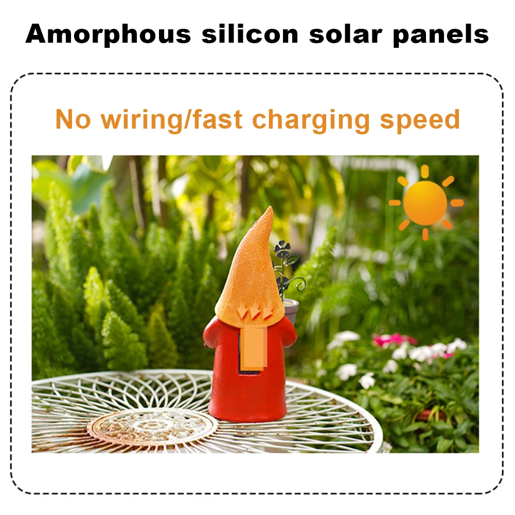 정원 복도 태양광 엘프 조명, 화분 및 꽃 보관, 송진 공예, 안뜰 잔디 파티오 베란다 정원 장식