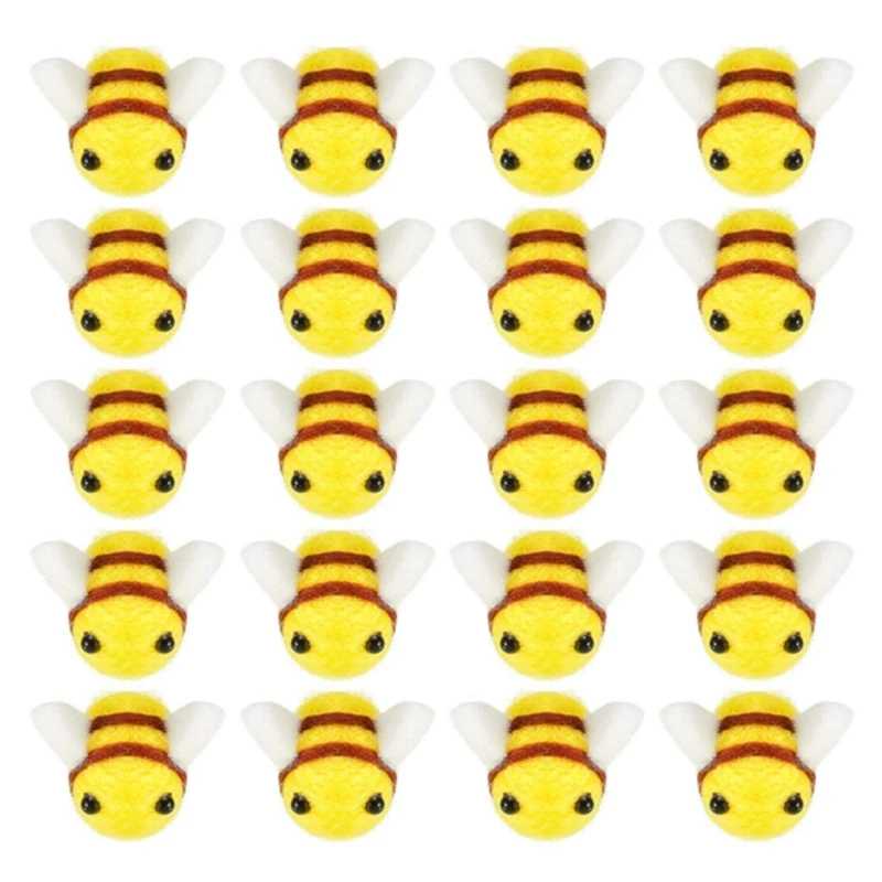 

20pcs Bumble Non-woven Mini Craft for Doll Miniature Hanging Decor for Xmas Tree Wall Room Handbag Accs for Dropship