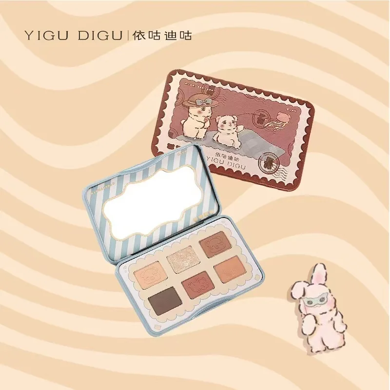 YIGU DIGU Gugu Postcard Tin Eyeshadow Palette Earth Color Matte High Gloss Flashing Contouring Comprehensive Palette