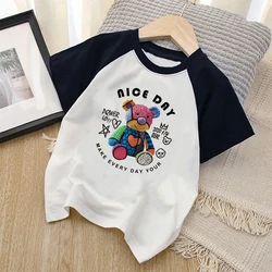 Summer Kids Clothes Streetwear Japan Style Cartoon Print T Shirt Short Sleeve Tops Tees Boys Clothes 100%Cotton Children Tees