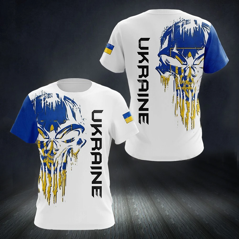 

Ukraine Men's T-shirts Ukrainian Flag Shirt 3D Printed O-Neck Oversized Short Sleeves Jersey Fashion Mens Clothing Streetwear