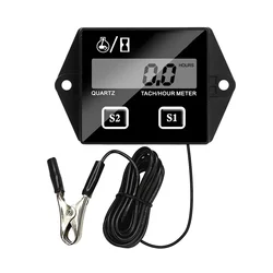 Inductive Digital Tachometer & Engine Hour Meter Gauge with Backlight and Resettable RPM Function (Type C)