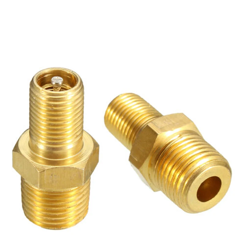 1/4Inch 1PC NPT Solid Nickel Plated Brass Air Tank Fill Valve W/Installed Core Compressor Tank Fill Valve 6.35mm NPT Male Thread