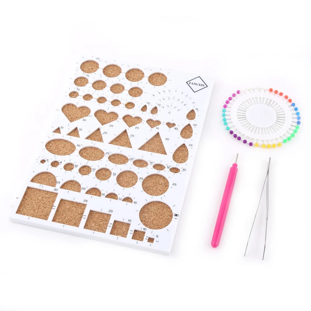 DIY Crafts Paper Quilling Tools Set Template Mould Board Tweezer Pins