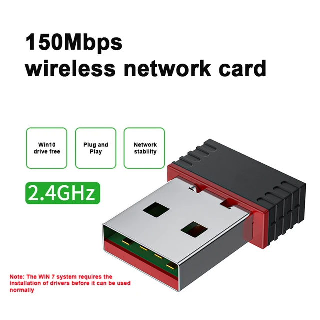 Mini Adaptador WiFi USB Inalámbrico 150 Mbps Receptor Wi Fi Para PC  Ethernet 2,4G/5G Tarjeta De Red De 2,19 €