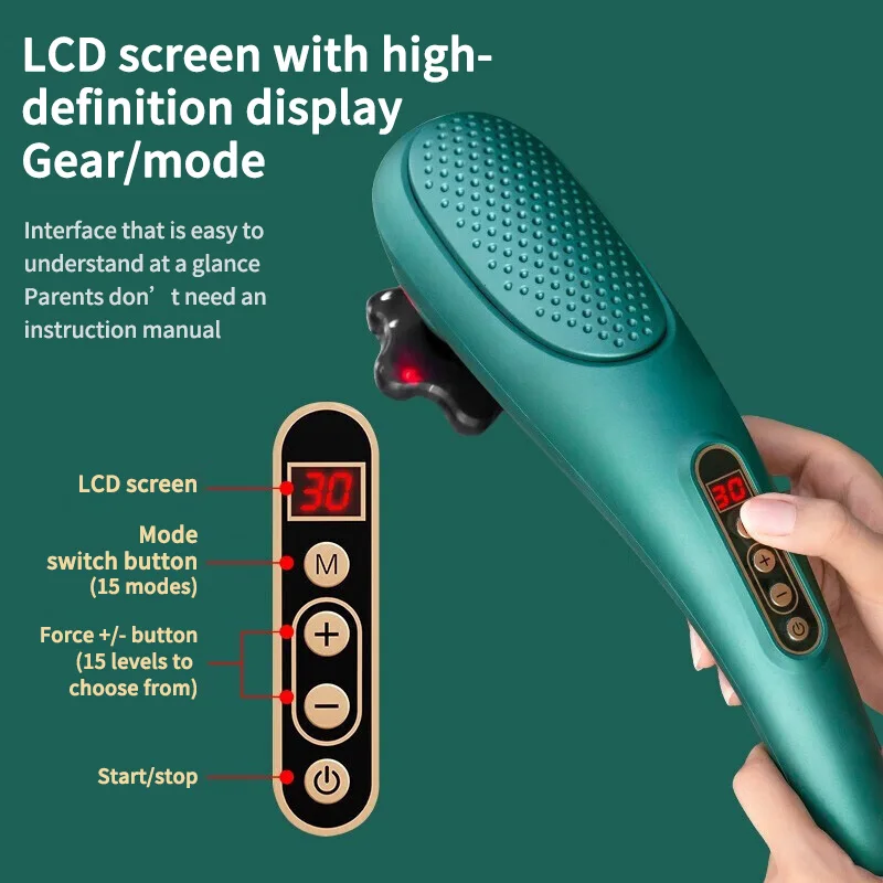Electric Heating Massage Hammer Stick for Back and Cervical Vertebra