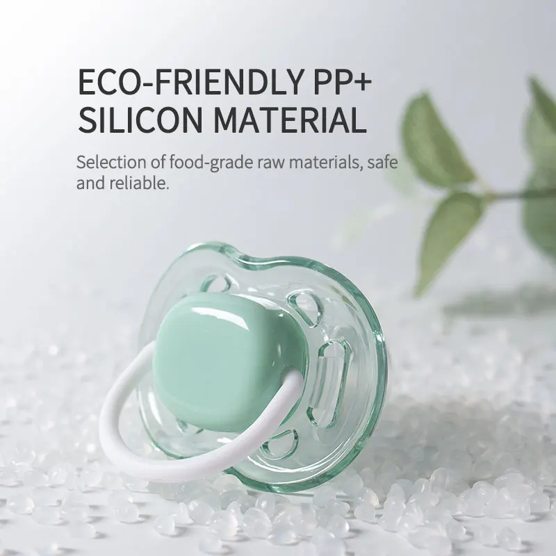 Silicone pacifier Pacifier holder Bottle accessories 1pc Baby Pacifier With Dust Cover Lid Nighttime Flat And Day Round Silicone Nipple PP Lid And Handle PCTG Baffle Soft Soother