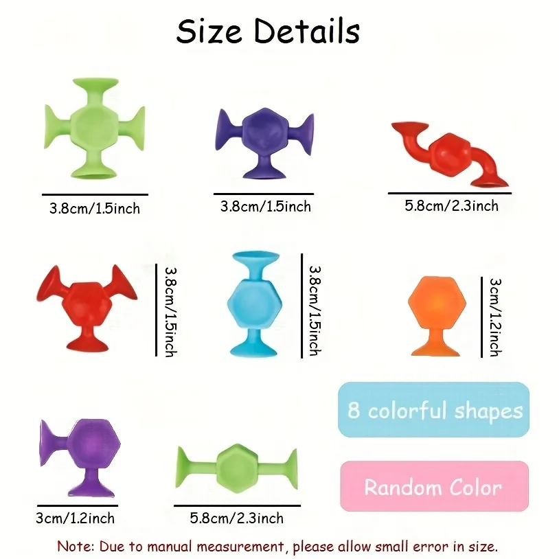 19/24/48Pcs Suction Bath Toys for Kids Soft Silicone Sucker Toys Toddlers Fidget Sensory Suction Cup Toy for Windows Travel 3
