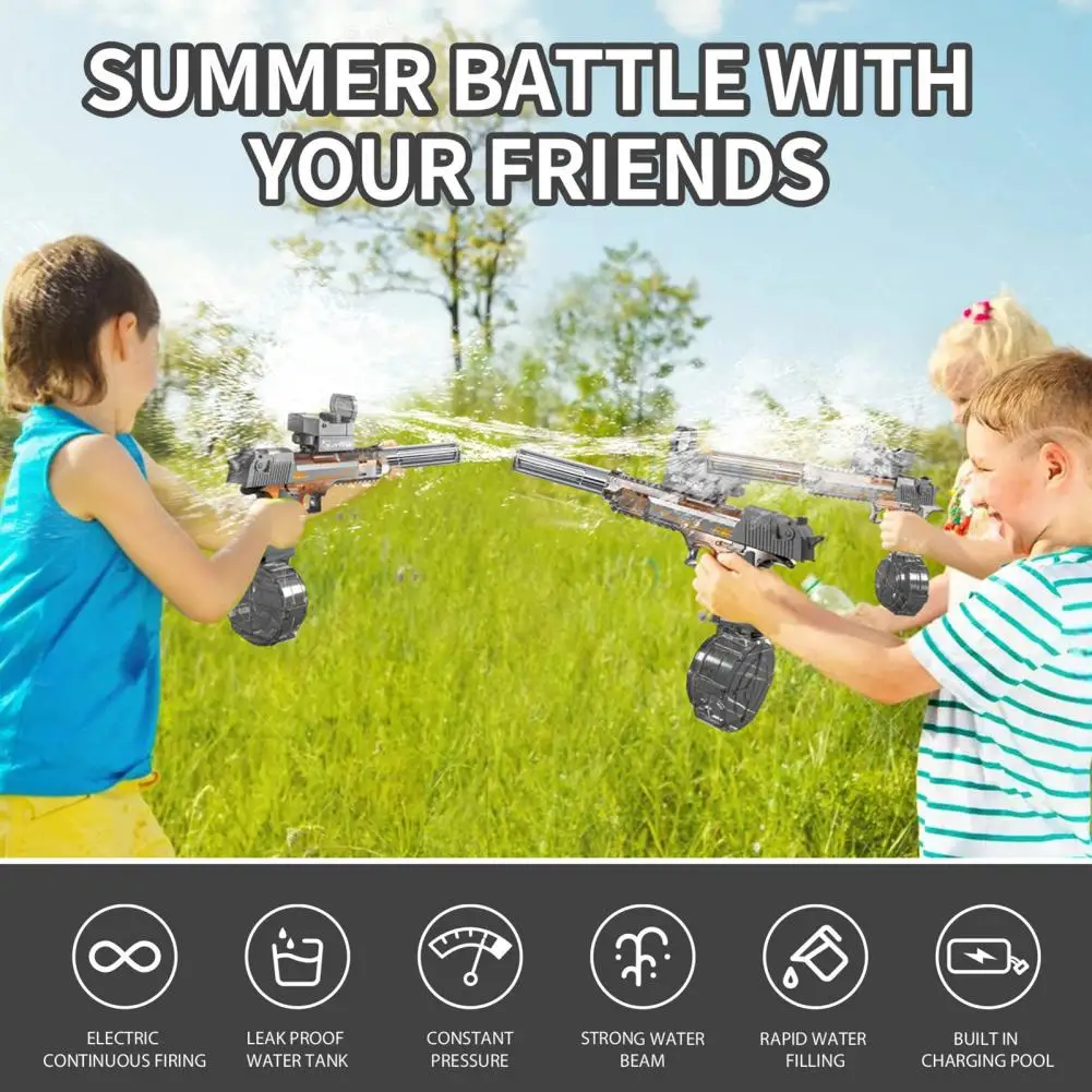 Summer Toys Desert Eagle Water Gun Full Automatic Electric Shooting Water Gun Toy Children Outdoor Beach Fight Toy Boy Girl Gift 6