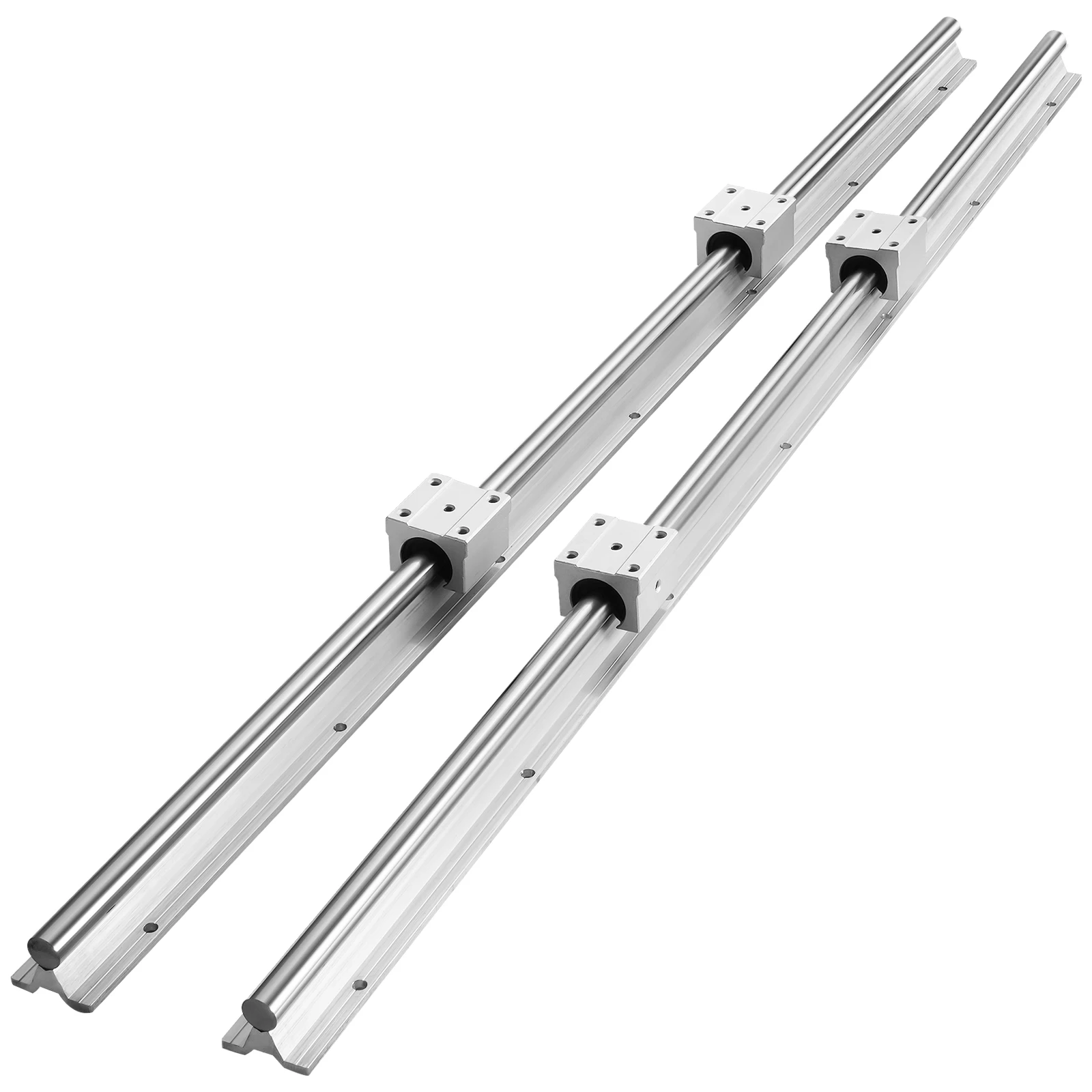 VEVOR 2PCS Linear Guide Rails SBR12 SBR16 SBR20 SBR25 800-2200mm & 4PCS UU Bearing Blocks Smooth Motion for DIY Mills CNC Parts