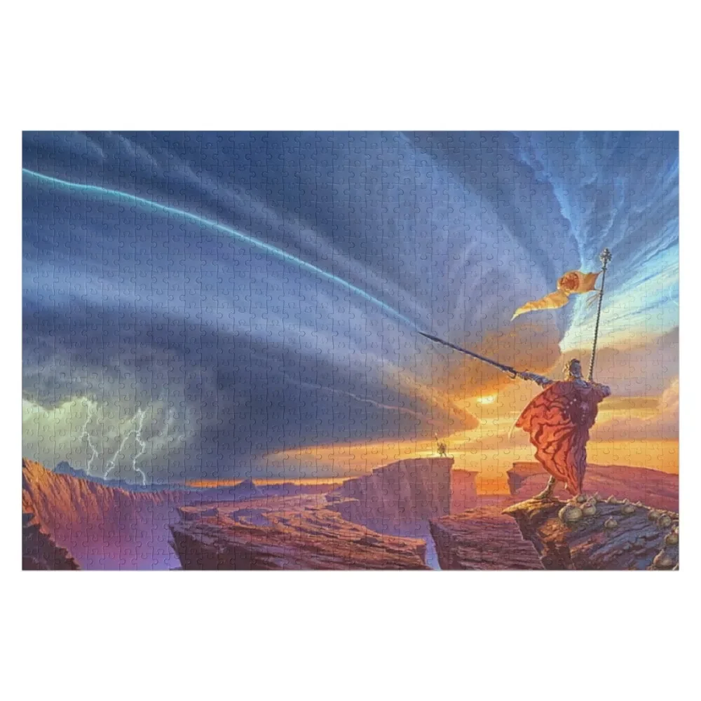 

The Way of Kings - Gladiator Standing on Top of the Cliff Jigsaw Puzzle With Personalized Photo Custom Child Puzzle