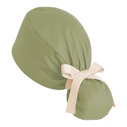 Satin Lined Silky Green Scrub Cap - One Size (Matcha)