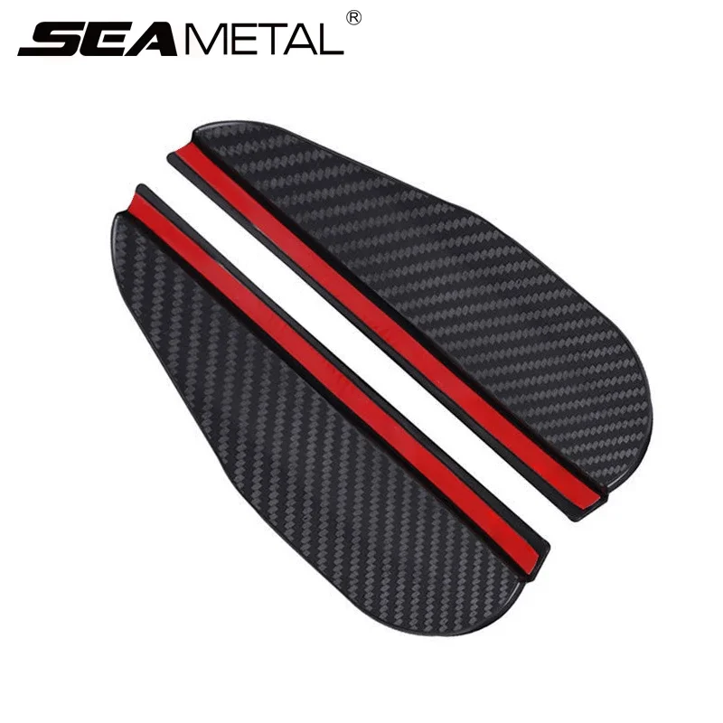 2PCS Car Rearview Mirror Rain Eyebrow Carbon Fiber Stickers Universal Car Rain Shield Reversing Mirror Cover Accessorie
