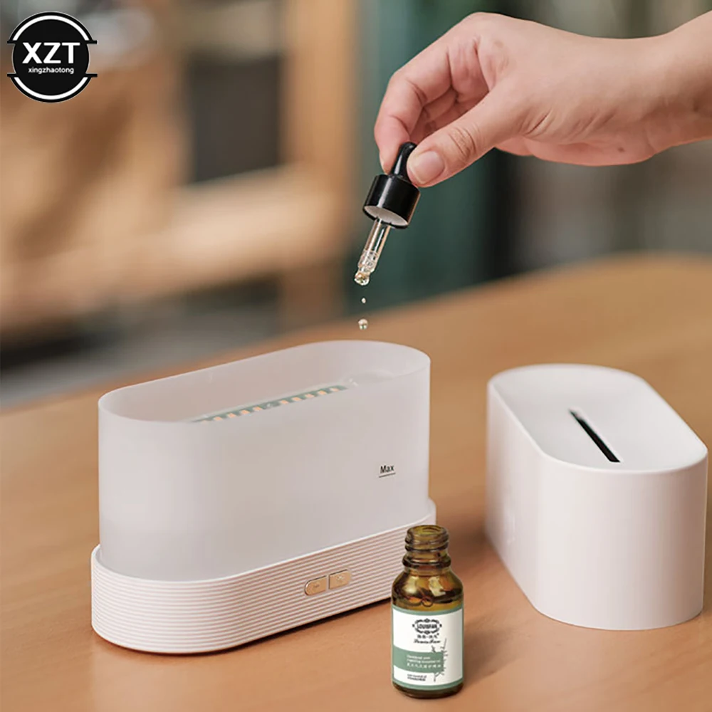 180ML Essential Oil Diffuser Simulation Flame Aromatherapy Machine Ultrasonic USB Humidifier Car Home Office Air Freshener Spray
